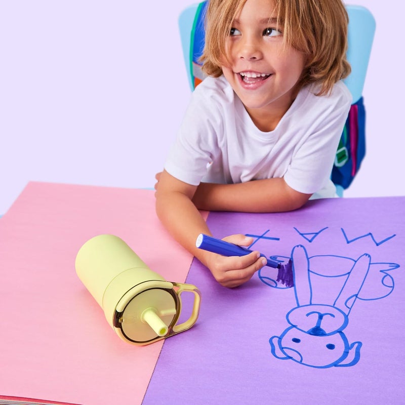 BrÃ¼Mate Leap 12oz 100% Leakproof Kids Tumbler with Handle and Silicone Soft Straw | Drop Resistant Silicone Sleeve | For Kids 4+ | Insulated Stainless Steel | Cup Holder Friendly | 12oz (Neutron) - Image 5